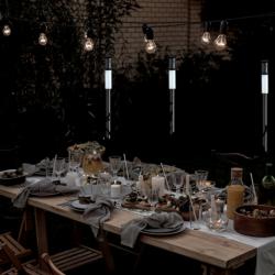 Комплект от 3 броя Led соларни лампи XL 57см - неръждаема стомана, сен