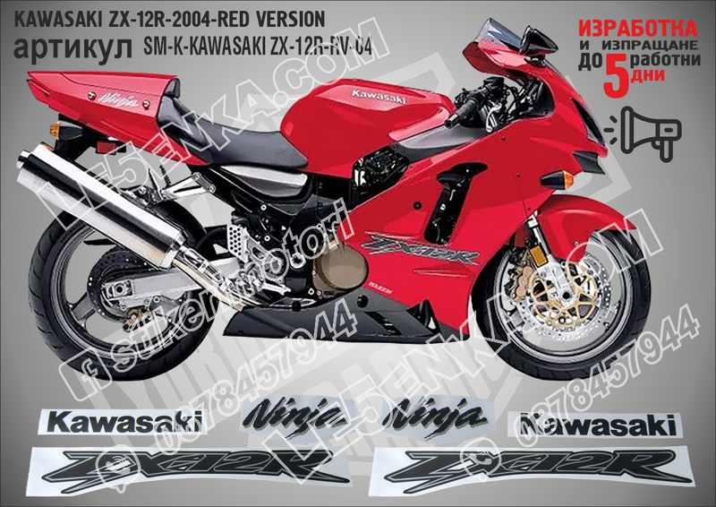 Kawasaki Zx-12r-2004-red Version