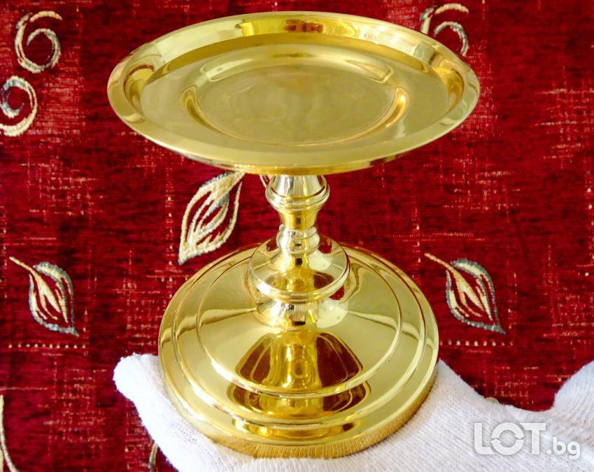 Позлатен свещник Partylite, 24k Gold.