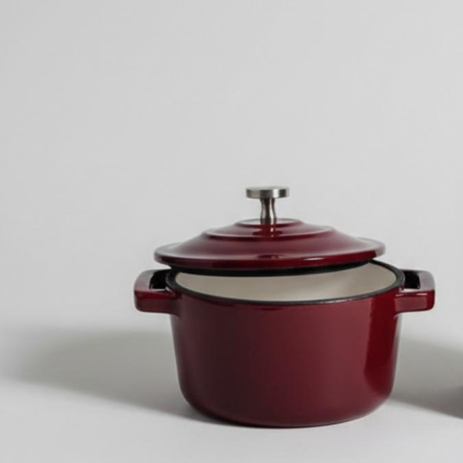 Michelino Мини чугунена тенджера 10 см  компактен съд за сосове и инд