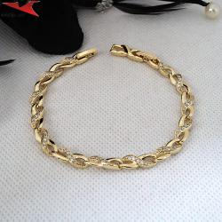 Гривна с 14К златно покритие и с цирконий