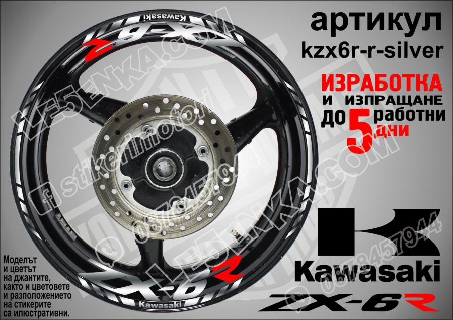 Kawasaki Zx-6r Silver надписи и кантове за джанти