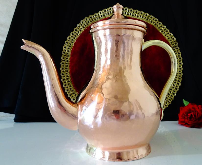 Медна кана, чайник, чиста червена мед 1.5 л., 800 гр.