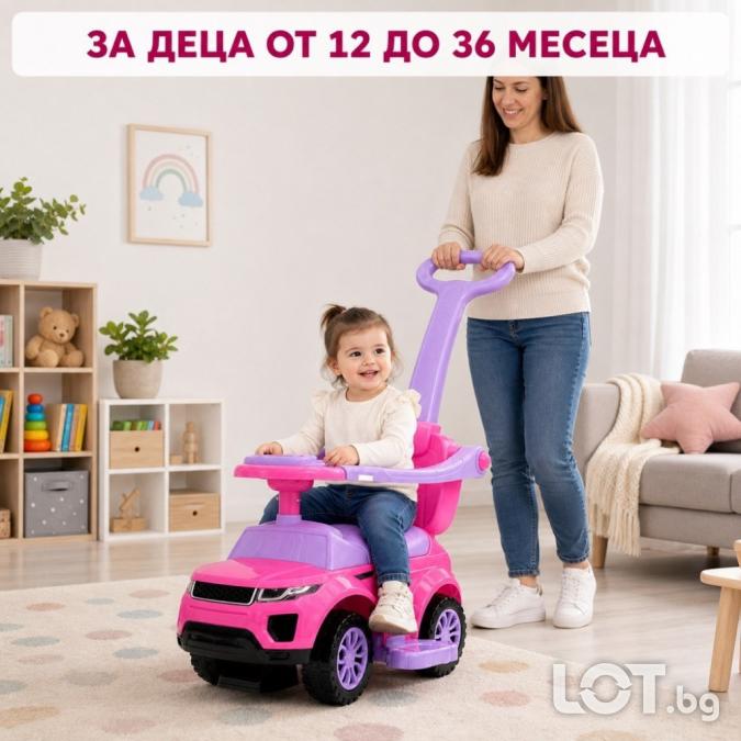 Детска кола за яздене 3 в 1 Baby Mix с родителска дръжка