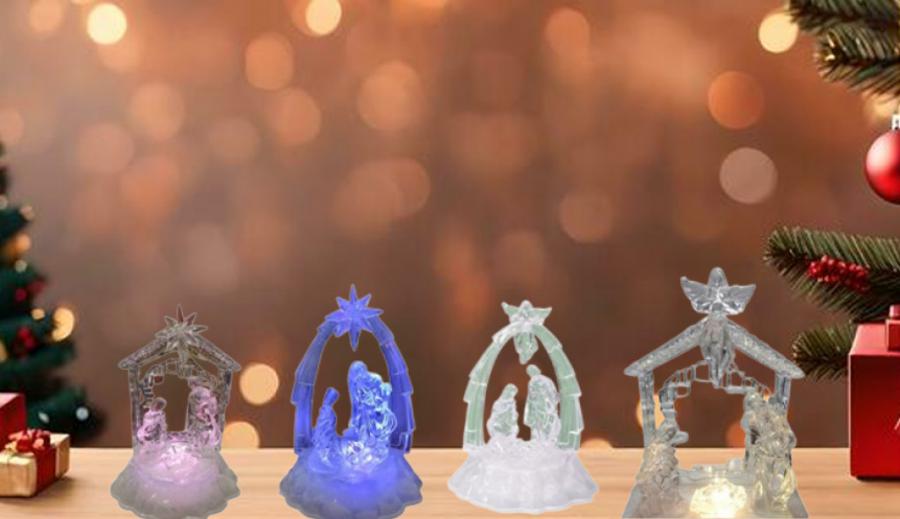 Коледна светеща фигурка Сцена от Рождество Христово