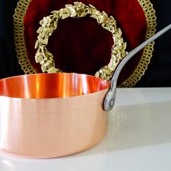 Медна тенджера 1 л., чиста червена мед.