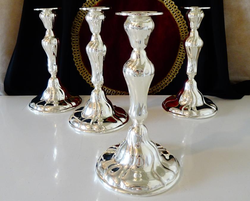 Посребрен свещник Wmf, 630 гр., Art Nouveau.