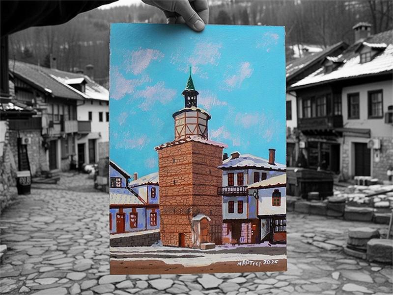 Трявна. Малка маслена картина.