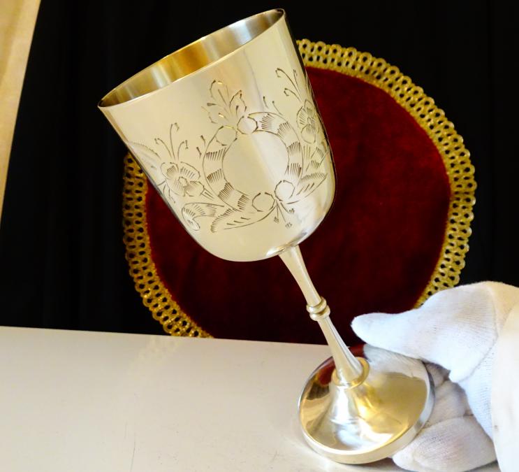 Бронзов бокал за вино, барок, 18 см., 220 мл.