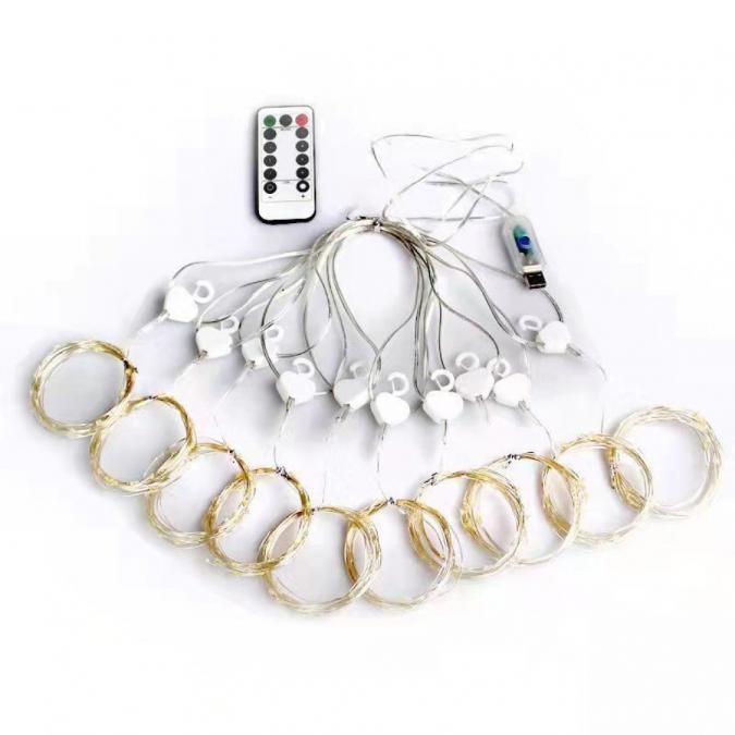 Коледни лампички с 300led лампи 3 метра на 3 метра, коледна завеса с д