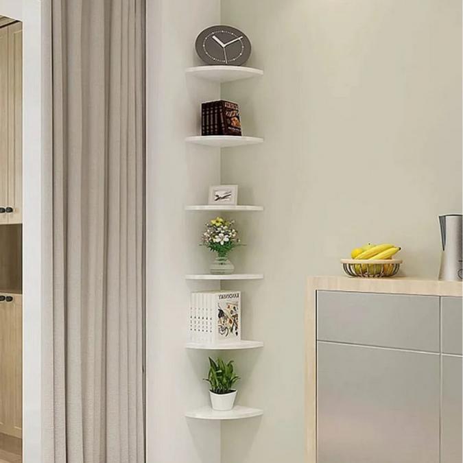 Комплект от 4 ъглови стенни рафта за съхранение  PVC