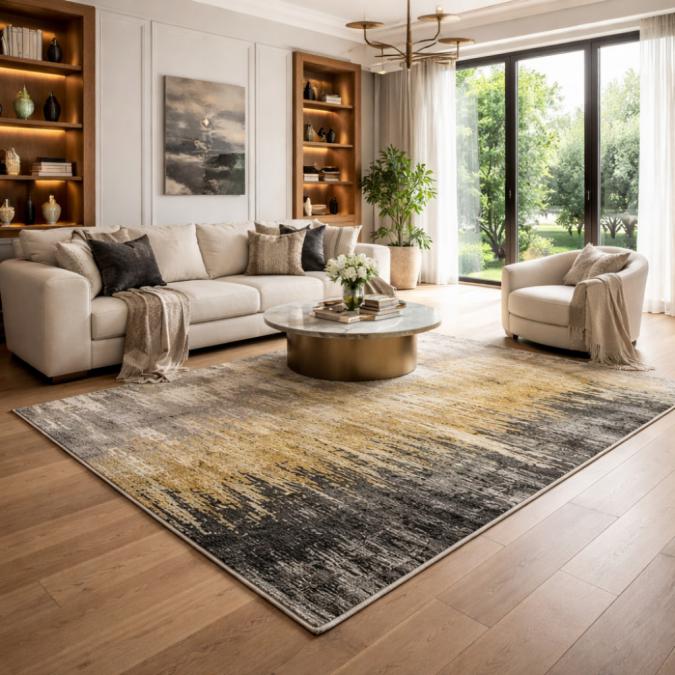 Модерен килим 120x160 см, 3D ефект, геометричен, неплъзгащ се