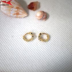 Обеци с 14K златно покритие с цирконий