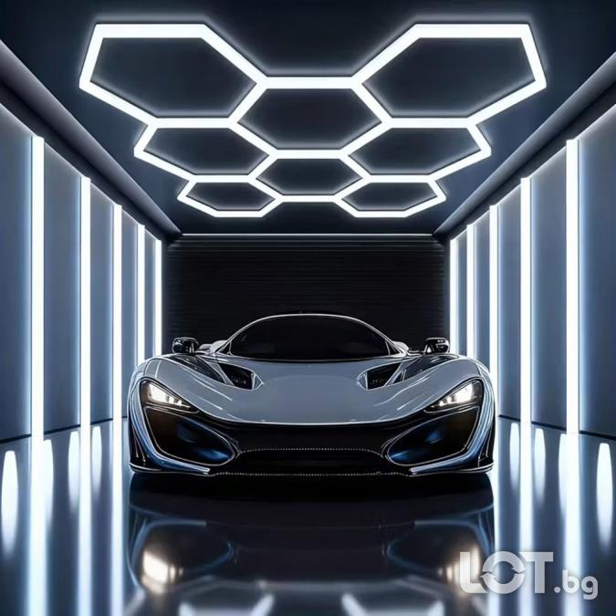 LED хексагонално осветление за гараж и работилница 280w, 6500k, 257.6