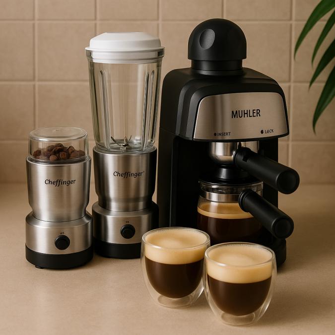 Еспресо машина Muhler MCM  2-в-1 блендер и мелничка