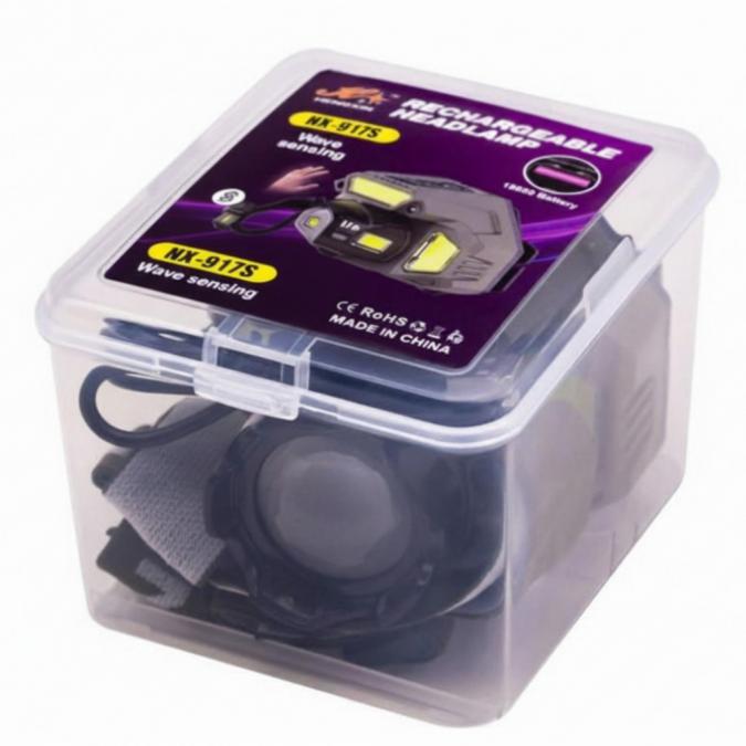 Акумулаторен LED челник Hx-917s със сензор за движение, Type-c зарежда