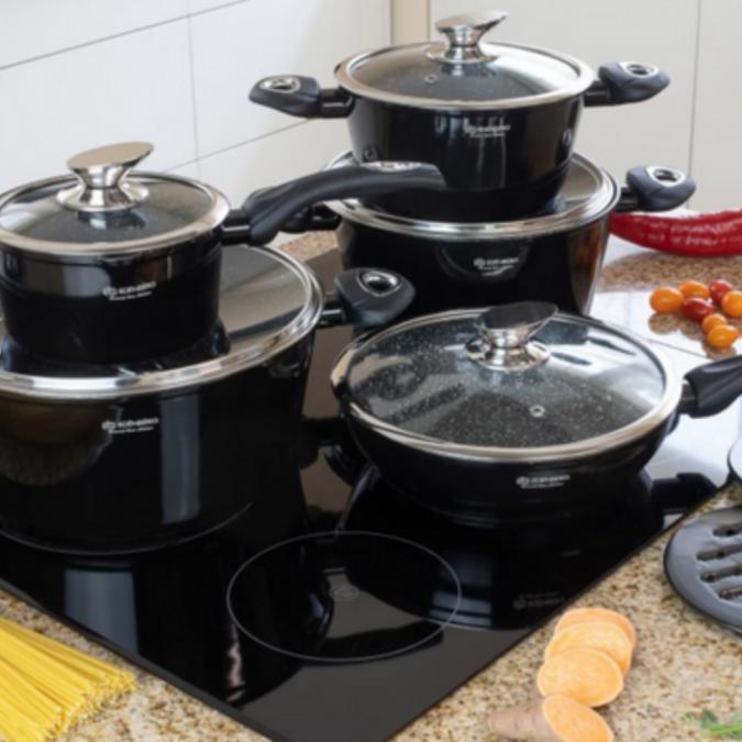 Комплект от 12 части - тенджери, тиган и подложки Edenberg Eb-5613