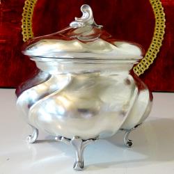 Калаена захарница 500 мл., Art Nouveau, печат, калаена сватба.