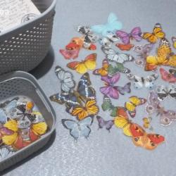 Салфетки и елементи - пеперуди, комплект, готови за декупаж