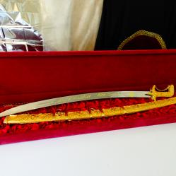 Арабска сабя с ножница, позлата, филигран, 2.2 кг., 1 м.