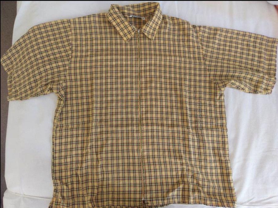 Риза мъжка с цип и къс ръкав