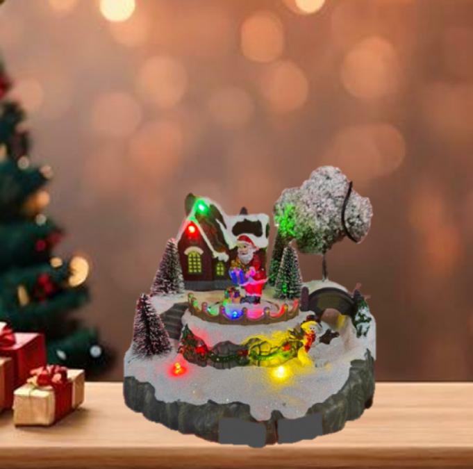 Коледна декорация Дядо Коледа в селото  Светеща празнична магия за ва