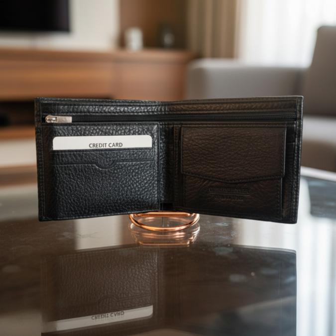 Луксозен кожен портфейл - всички документи и пари на едно място