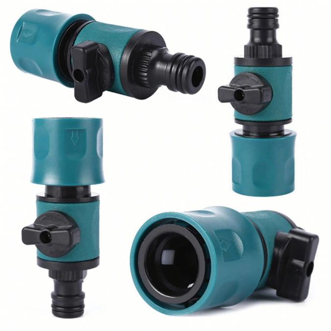 Бърз конектор за градински маркуч с нипел за вентил