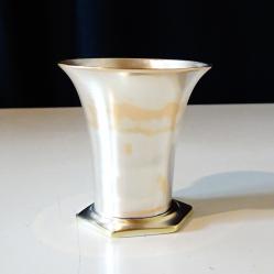 Посребрена английска чаша за ракия, шот, маркирана.