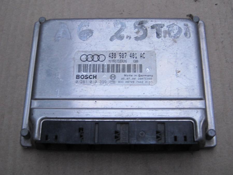 Компютър мотор ECU 4b0907401ac Bosch 0281010399 Audi A6 2.5tdi Motor E