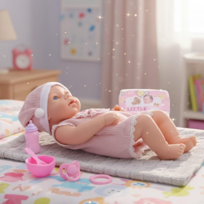 Реалистична кукла бебе Little Mommy - с аксесоари, 39 см