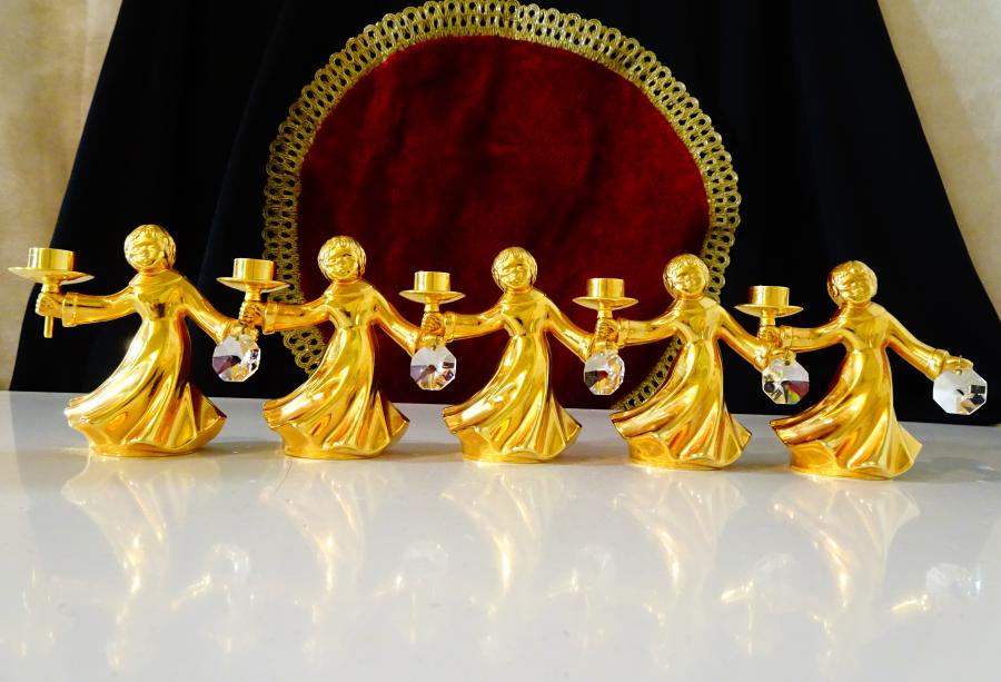 Позлатен бронзов свещник Ангел, Bmf, модел Play Light.