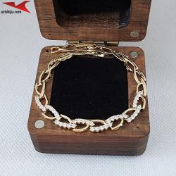 Гривна с 14К златно покритие и с цирконий