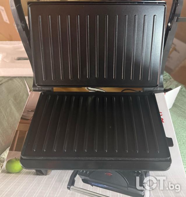 Мултифункционален грил тостер 1000w - терморегулатор и отваряне на 180