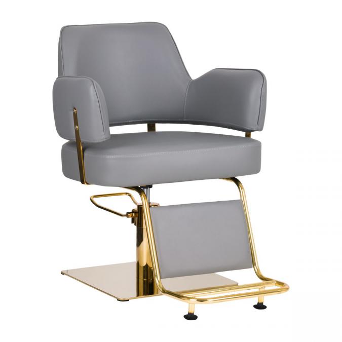 Фризьорски стол Linz Gold - бял черен сив