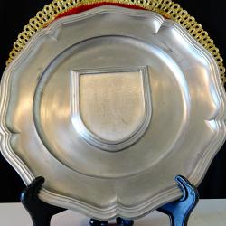 Калаена чиния, пано за гравиране, снимка, калаена сватба.