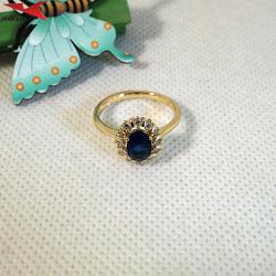 Пръстен с 14К златно покритие и с цирконий