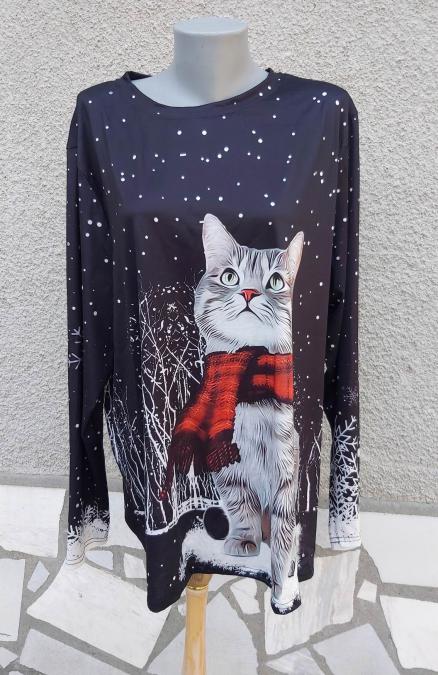 4XL Нова блуза с котка