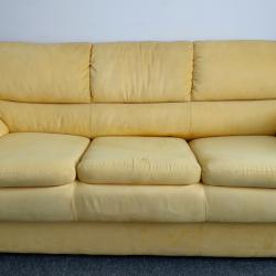 Триместен разтегателен диван - жълт
