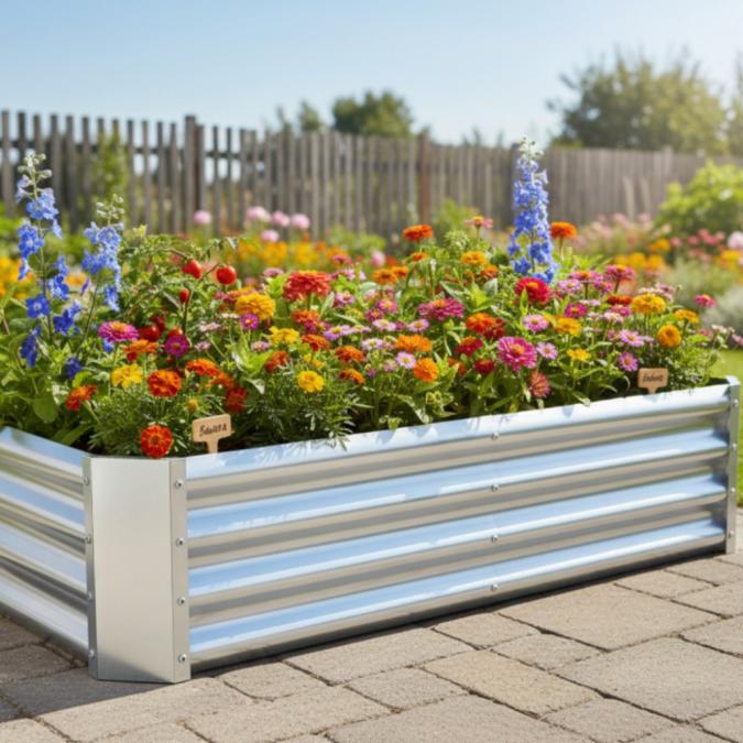 Метална поцинкована леха за зеленчуци и цветя - здрава и устойчива