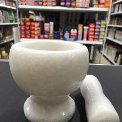 Голямо Мраморно хаванче и чукало за подправки, бял Бежов