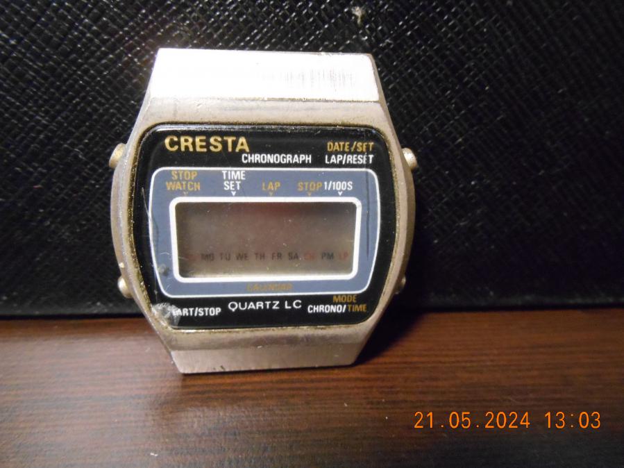 Cresta chronograph LCD watch vintage 77-80
