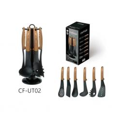 Комплект кухненски прибори 6 части с въртяща се стойка Cheffinger  дъ