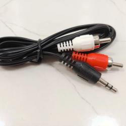 Аудио кабел 120см, нов стерео жак към 2бр чинч, Rca, Stereo