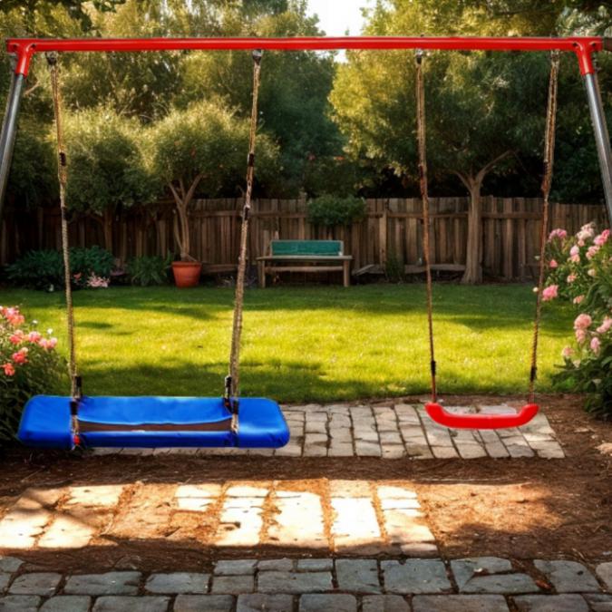 Двойна градинска люлка - класическа и щъркелово гнездо - гарантиран ре