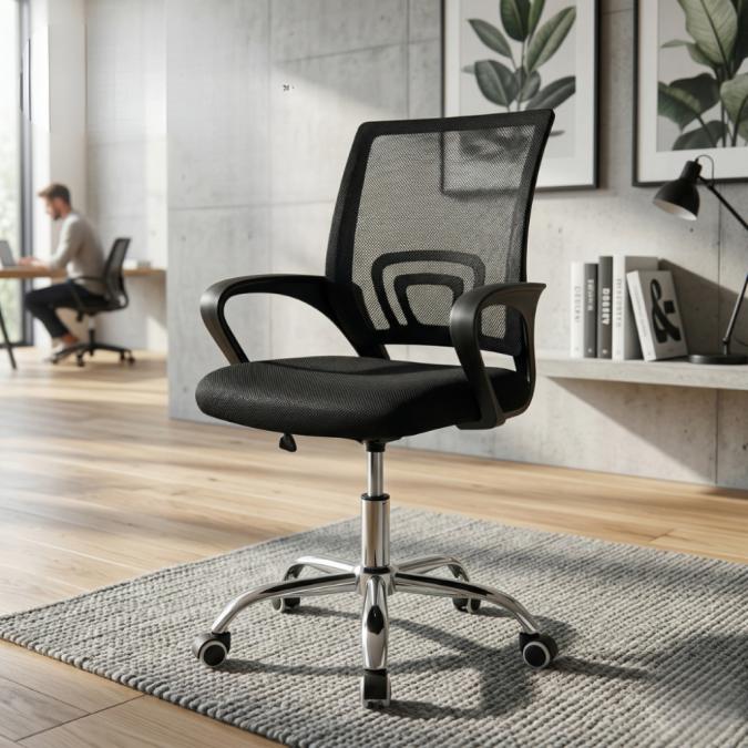 Ергономичен офис стол с дишаща мрежа и регулируема височина  комфорт