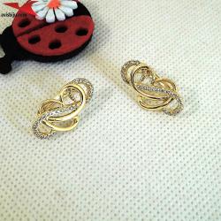 Обеци с 14К златно покритие и с цирконий