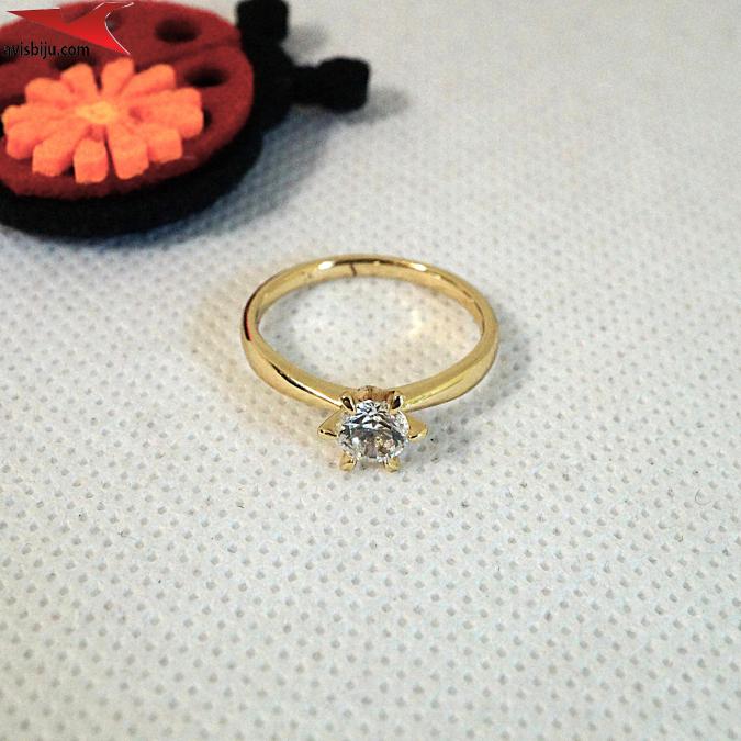 Пръстен с 14К златно покритие и с цирконий