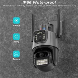 Двойна Smart Wifi безжична IP 6mpx камера 15108  Подарък Карта памет