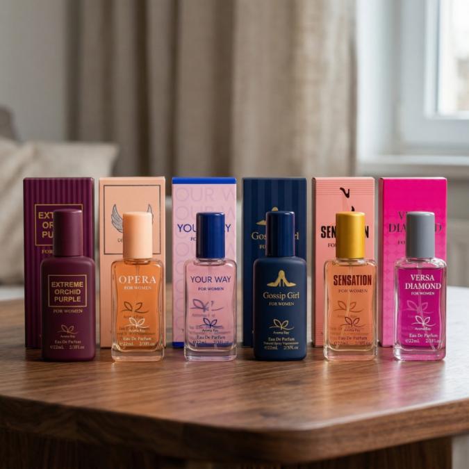 Комплект от 6 дамски парфюма по 22мл  Аромат за всеки ден и настроени